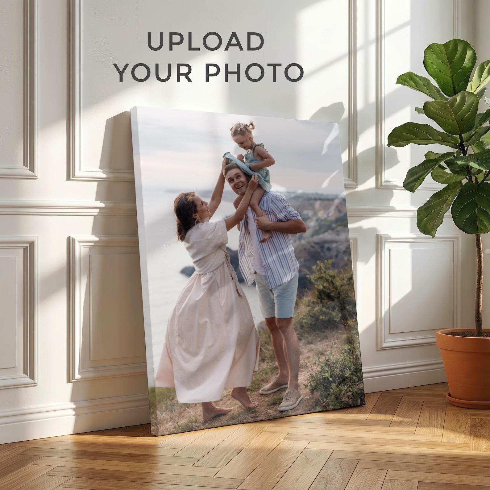 Home Textiles Usa - Personalisierte Fotoleinwand, Individuelle Familien-Wandkunst, Große Fotoleinwand,