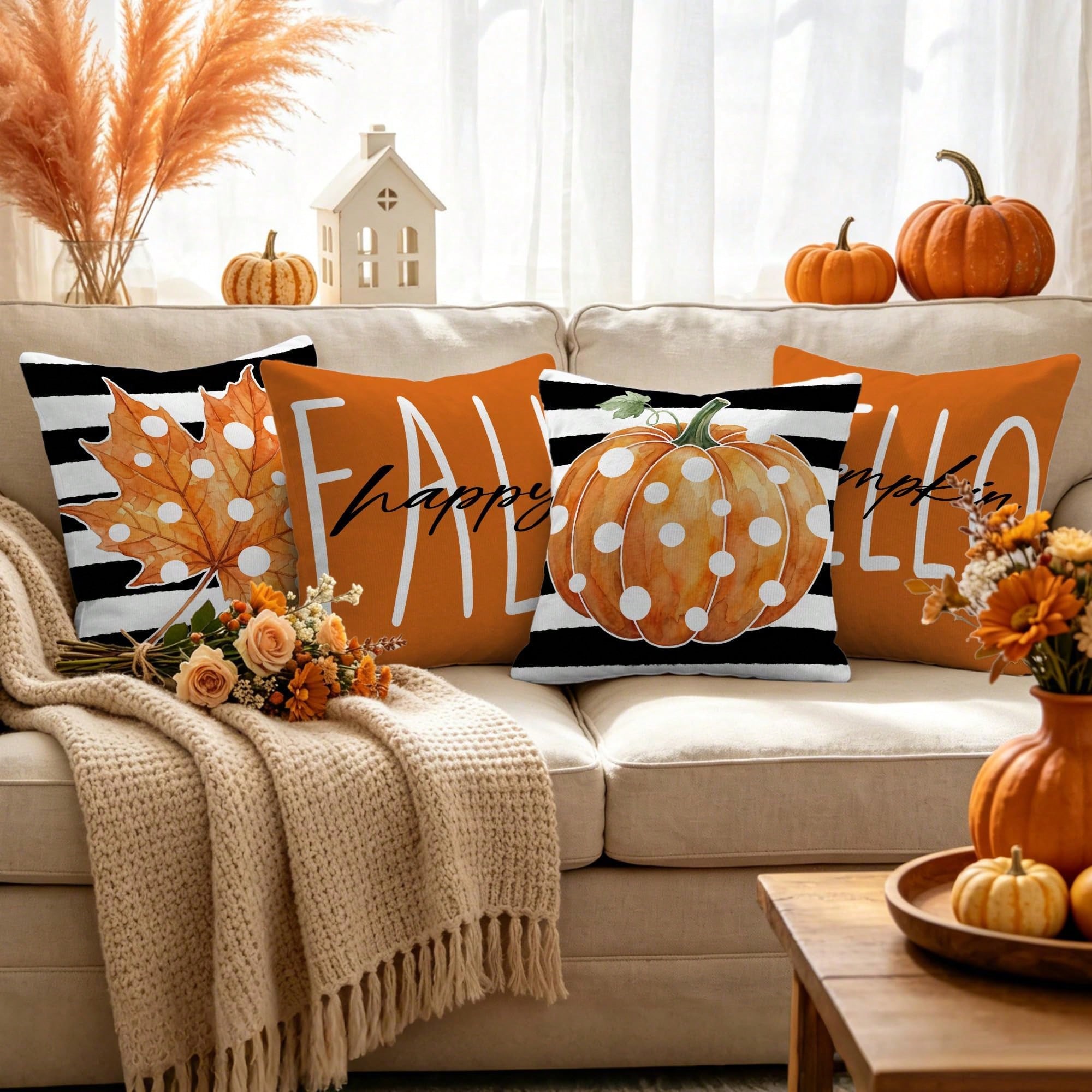 4 Stück Herbst-Kissenbezüge, 4 – Pillow Insert 18X18 Bewertung und Preis